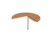 Doplnkový stôl Cross, ľavý, 100x75,5x(60x60) cm, jelša/kov