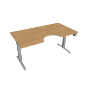 Pracovný stôl Motion Ergo, PO, 2S, 160x70,5-120,5x90 cm, dub/sivá