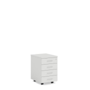 Mobilný kontajner BASIC, 4-zásuvkový so zámkom, 41x67x50cm, biela