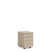 Mobilný kontajner BASIC, 4-zásuvkový so zámkom, 41x67x50cm, dub Somona