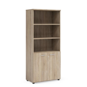Policová skriňa BASIC, kombinovaná, so zámkom, 80x40x182,1cm, dub Somona