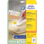 Etikety univerzálne odnímateľné 63,5x29,6mm Avery A4 25+5 hárkov