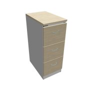 Trojzásuvková kartotéková skriňa OP, 41,6x104x64 cm, agát/sivá