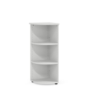 Policová skriňa BASIC, otvorená, rohová, 40x40x111,7cm, biela