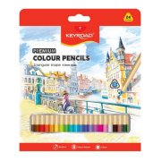 Farbičky KEYROAD trojhranné, 24 ks, mix farieb