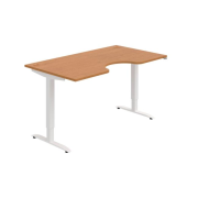 Pracovný stôl Motion Ergo, ZO, 2S, 160x70,5-120,5x90 cm, jelša/biela