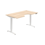 Pracovný stôl Motion Ergo, PO, 2S, 160x70,5-120,5x90 cm, agát/biela