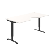 Pracovný stôl Motion Ergo, ZO, 2S, 180x70,5-120,5x90 cm, biela/čierna